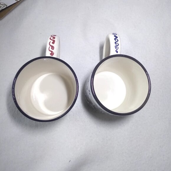 2 Artisan Nakkas Cini Turkish Ceramic Coffee Mugs Hand-Painted 4" Tall NEW BOX - Picture 8 of 9